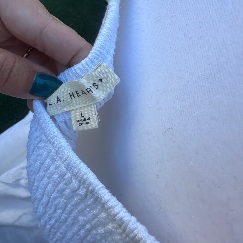 Women’s L.A. Hearts by PacSun White Midi Sun Dress with Tie String size Large - Picture 4 of 4